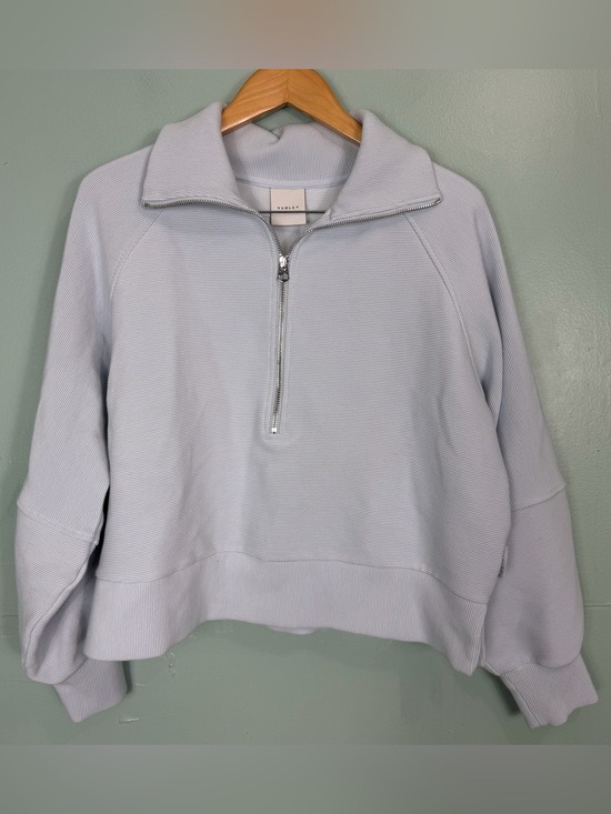 Varley Sweaters - Varley Milano Half Quarter Zip Sweater Pullover Ribbed Light Blue Women Large